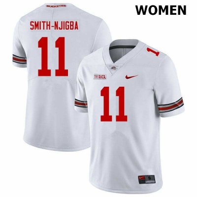 NCAA Ohio State Buckeyes Women's #11 Jaxon Smith-Njigba White Nike Football College Jersey HSA3545GU